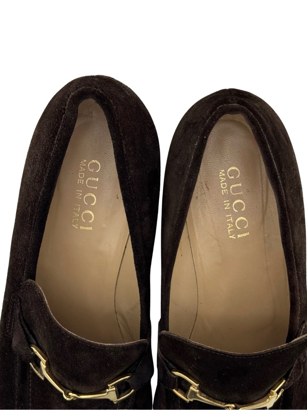 Gucci Horse-Bit Chocolate Brown Suede Heeled Loafer 40 C Tom Ford Y2K 90s Luxury - Picture 12 of 14
